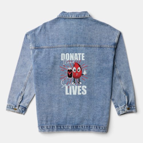 Donate Blood Save Lives  Life Saver Dispenser Bloo Denim Jacket