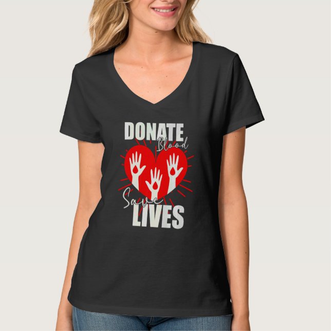Donate Blood Save Lives  Life Saver Dispenser Bloo T-Shirt (Front)