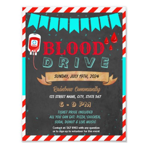 Donate blood school event template photo print