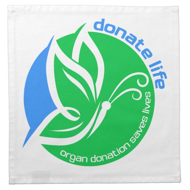 Donate Life an Organ Donor Awareness Butterfly Cloth Napkin (Front)