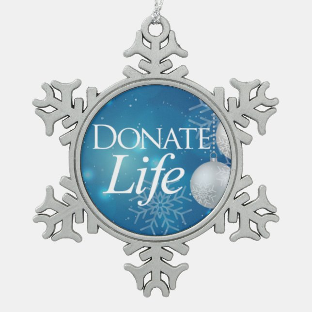 Donate Life Ceramic Holiday and Christmas Ornament (Front)