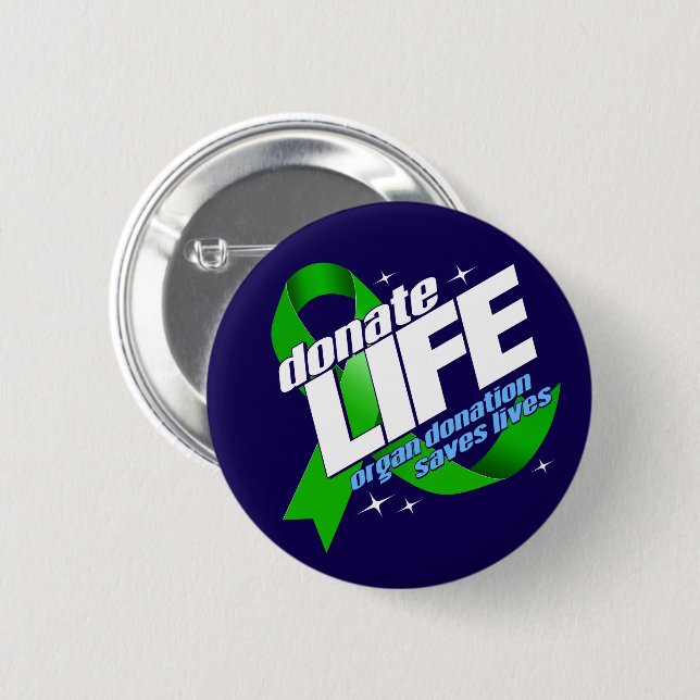 Donate Life Organ Donation Saves Lives Button (Front & Back)