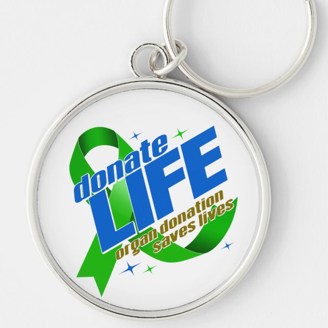 Donate Life Organ Donation Saves Lives Keychain (Front)