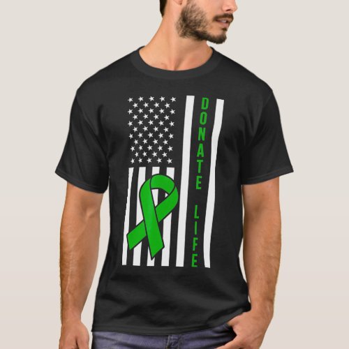 Donate Life  USA Flag Organ Lung Kidney Donor Ribb T_Shirt