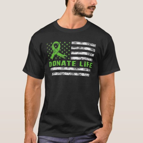 Donate Lifes USA American Flag Transplant T Shirt