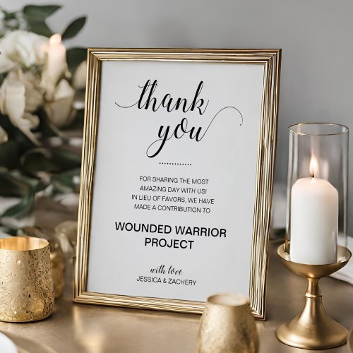 Donate To Charity Instead Of Favors Wedding Poster