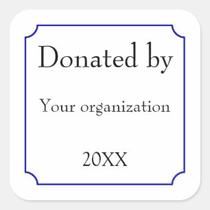 Donated By Template Square Sticker