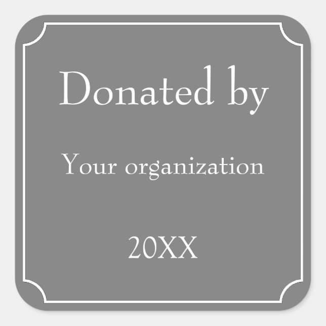 Donated By Template Square Sticker (Front)