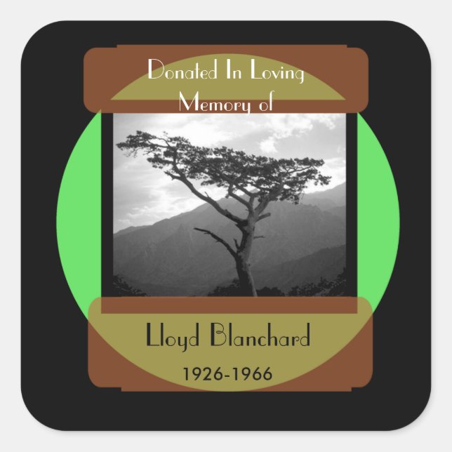 Donated in Memory of Square Sticker (Front)
