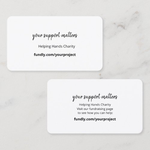 Donation Cards Raise Money Charity Campaign
