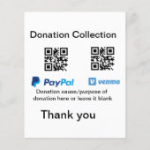 Donation Collection tip jar add your q r name caus (Back)