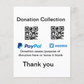 Donation Collection tip jar add your q r name caus (Front)