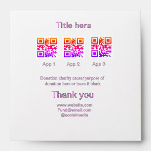 Donation Collection tip jar add your q r name caus Envelope