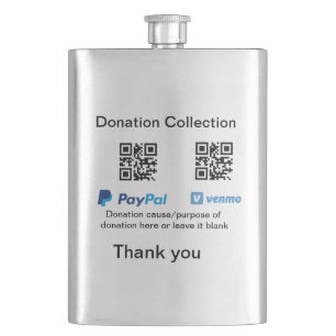 Donation Collection tip jar add your q r name caus Flask