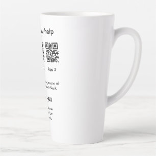 Donation Collection tip jar add your q r name caus Latte Mug