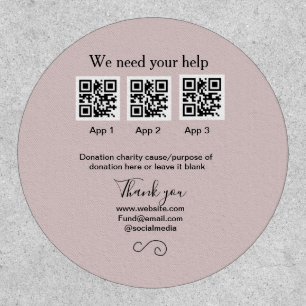 Donation Collection tip jar add your q r name caus Patch
