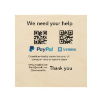 Donation Collection tip jar add your q r name caus