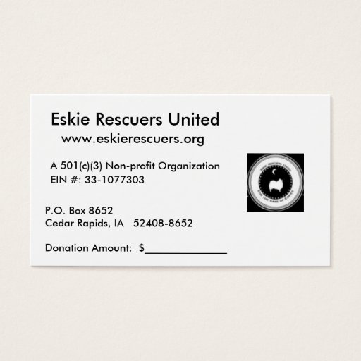 Customizable Donation Receipt Cards Business Card Template