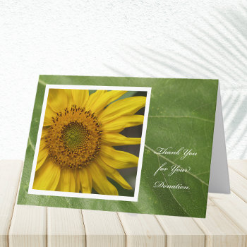 Donation Thank You Card -- Sunflower Thank You by KathyHenis at Zazzle