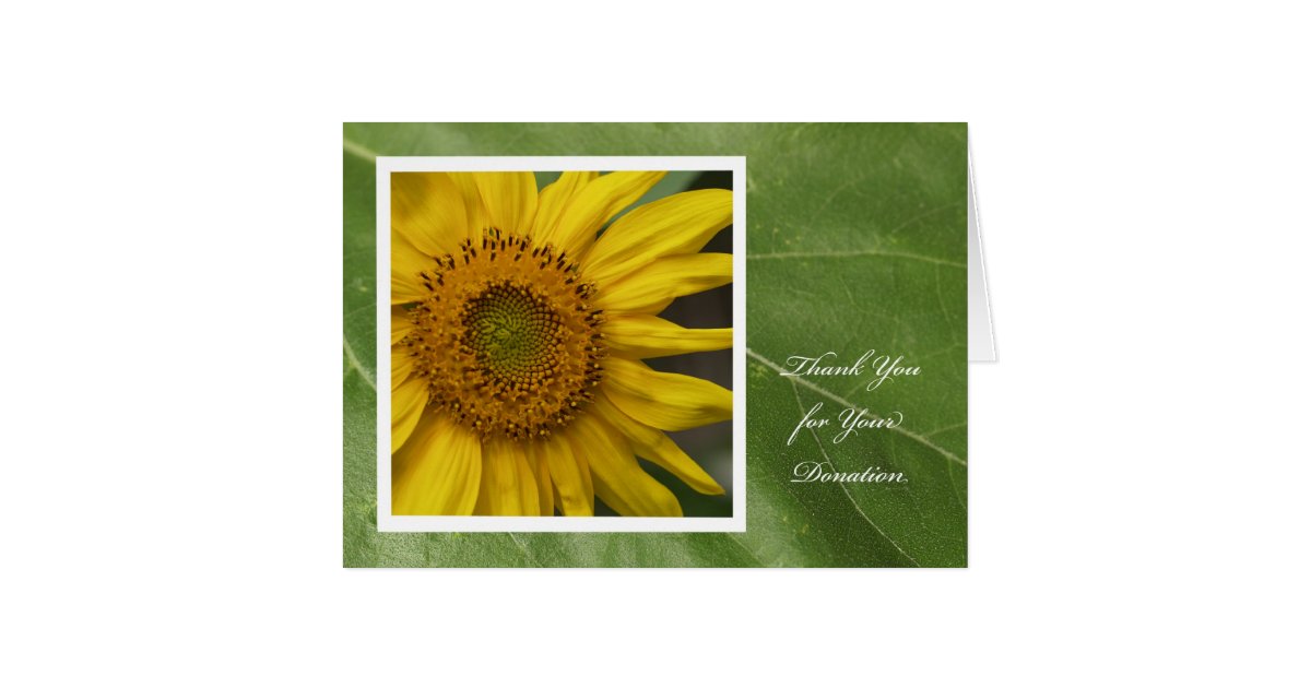 donation thank you card sunflower thank you zazzle