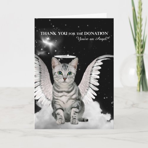 Donation Thank You Tabby Angel Cat