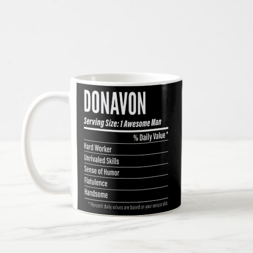Donavon Serving Size Nutrition Label Calories  Coffee Mug