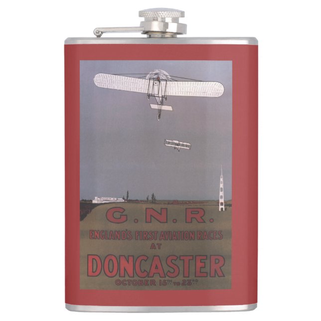 Doncaster, England - First Aviation Races Flask (Front)