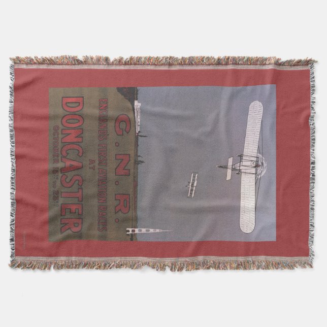 Doncaster, England - First Aviation Races Throw Blanket (Front)