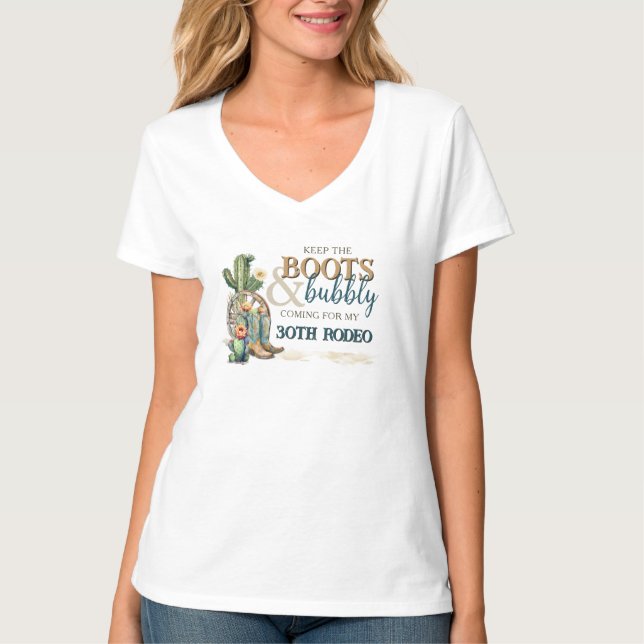 Done and Dusted Cowgirl Up 30th Rodeo Birthday T-Shirt (Front)