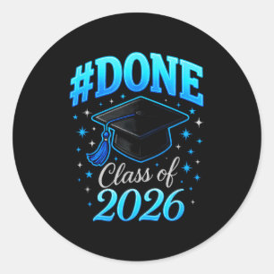 #done class of 2026 - senior graduation coquette classic round sticker