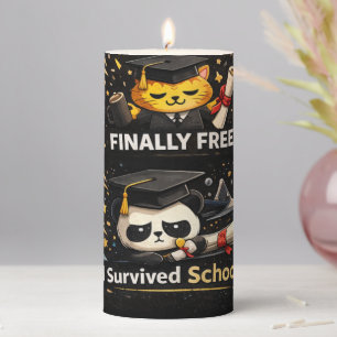 Done Finally Free Graduation Shirt Pillar Candle