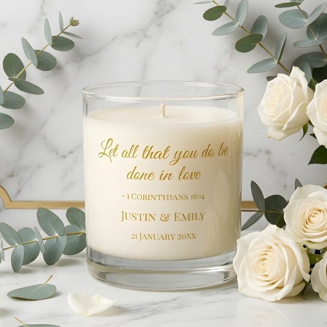 Done In Love Bible Verse Wedding Scented Candle (Done In Love Bible Verse Wedding Scented Candle)