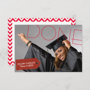 Done Photo - 3x5 Graduation Party Invitation