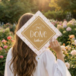Done Pink Confetti Coquette Bow Custom Name Graduation Cap Topper<br><div class="desc">Stand out in the sea of caps with this trendy and cute graduation topper. The design features a whimsical background of hand-drawn confetti swirls in along with a blush pink and gold palette. The word "DONE." takes centerstage in a handwritten scribble type font, topped with the class year and a...</div>