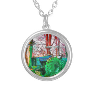 DONE PLOWING SILVER PLATED NECKLACE