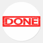 Done Stamp Classic Round Sticker