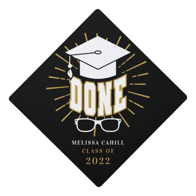 Done Student Grad Class of 2026 Graduation Cap Topper (Front)