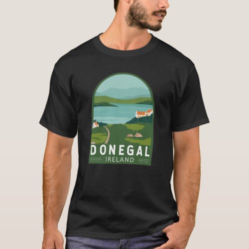 Donegal Ireland Retro Travel Art Vintage T_Shirt