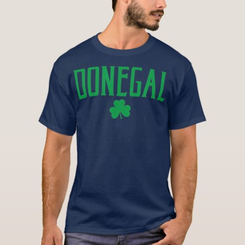 Donegal Ireland Shamrock Vintage Text Green T_Shirt
