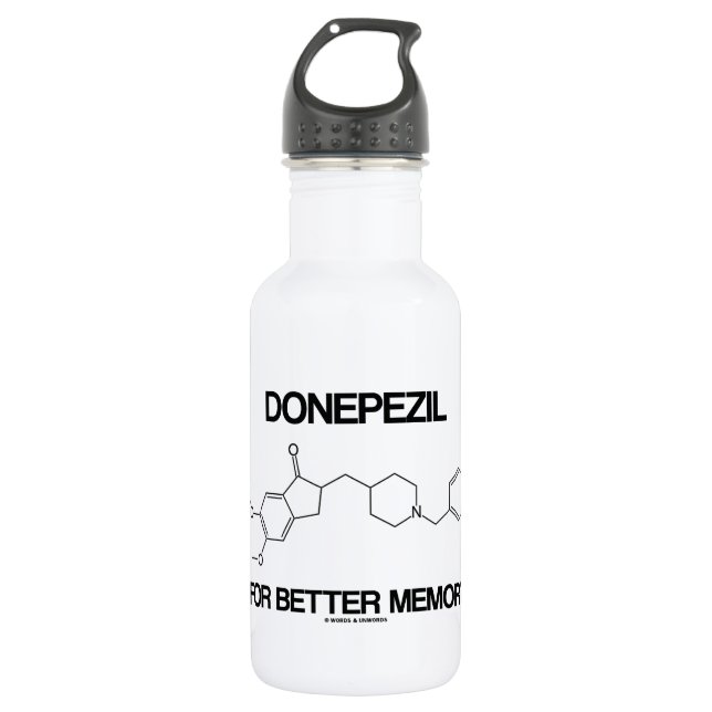 Donepezil For Better Memory (Chemical Molecule) Stainless Steel Water Bottle (Front)