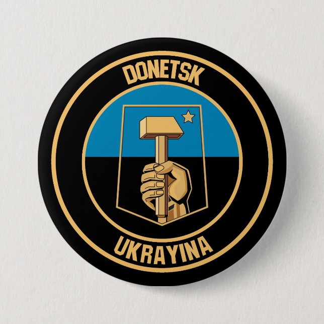 Donetsk Round Emblem Button (Front)
