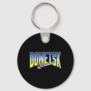 Donetsk Ukraine Patriotic Flag National Pride Keychain