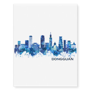 Dongguan China Skyline Blue Temporary Tattoos