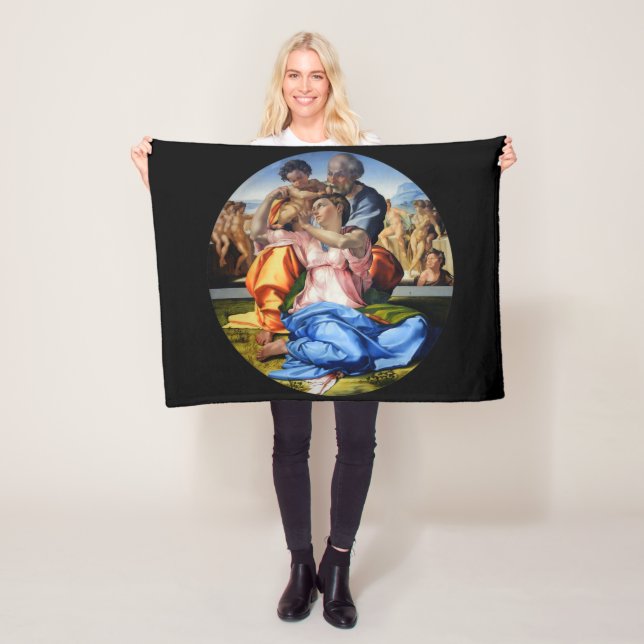 Doni Tondo, Doni Madona, Michelangelo, 1507 Fleece Blanket (In Situ)