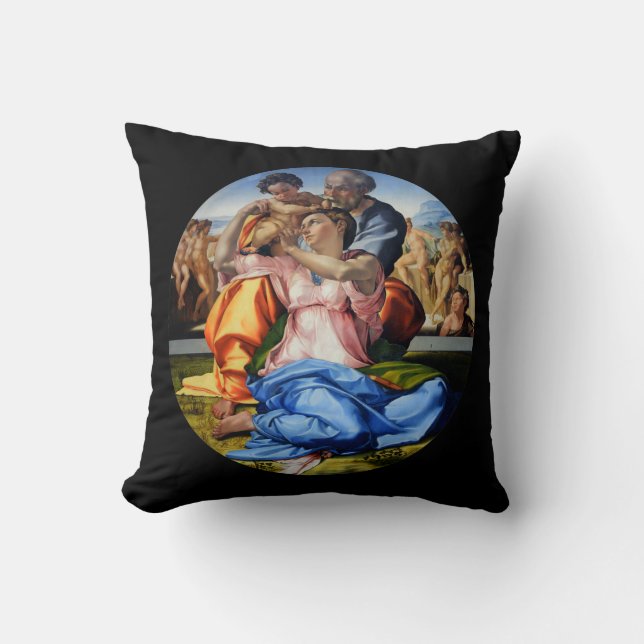 Doni Tondo, Doni Madona, Michelangelo, 1507 Throw Pillow (Front)