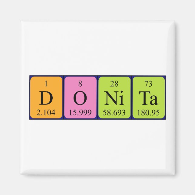 Donita periodic table name magnet (Front)
