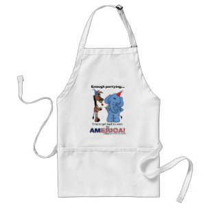 Donkey and Elephant Enough Partying! Adult Apron