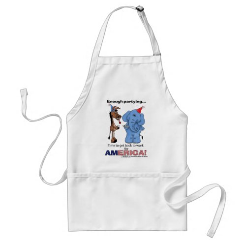 Donkey and Elephant Enough Partying Adult Apron