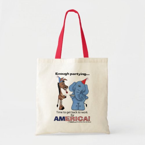 Donkey and Elephant Enough Partying Tote Bag