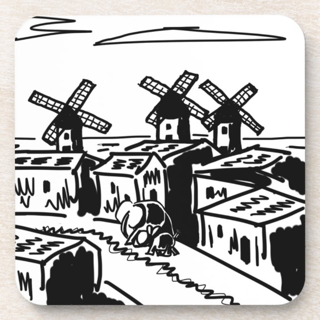 donkey and elephant in Spain Drink Coaster (Front)